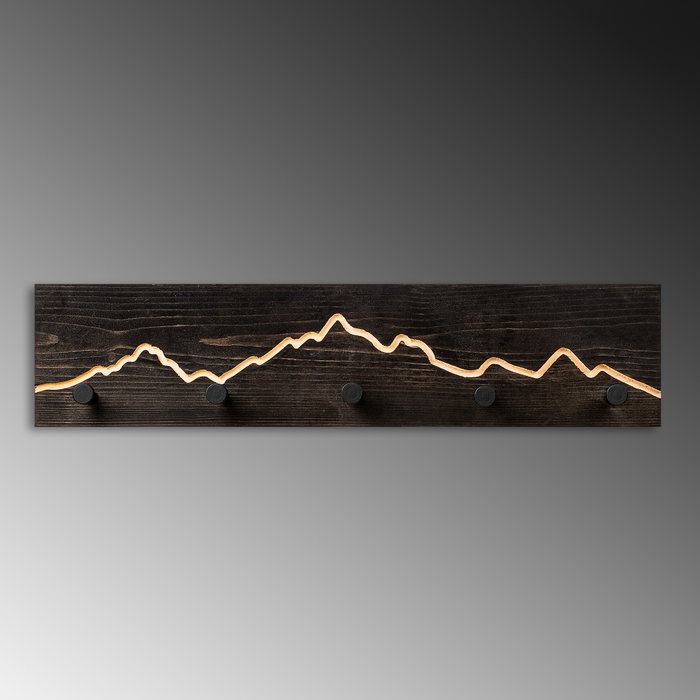 Wallity Mountain 1 Gancho de pared de madera y metal Negro